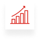A red monthly SEO icon with a graph on it.